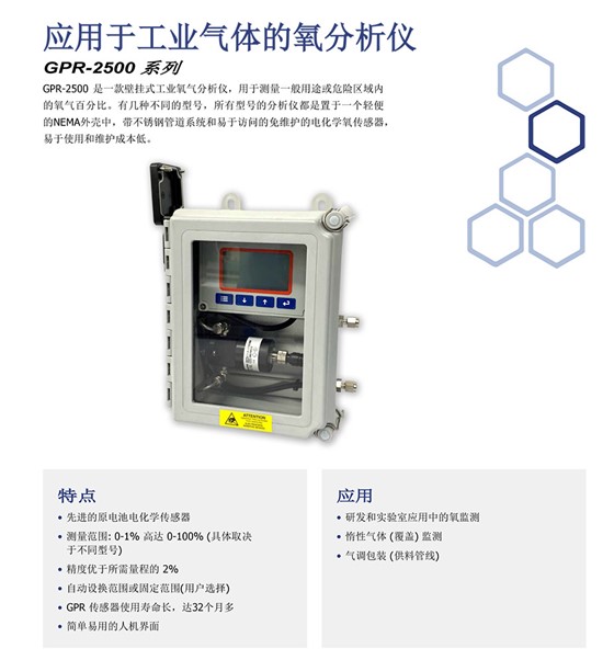 GPR-2500 系列氧分析仪