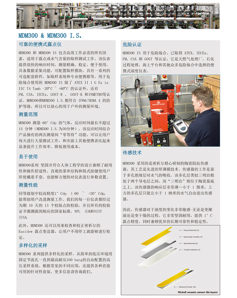 MDM300 & MDM300 I.S. 先进的便携式露点仪