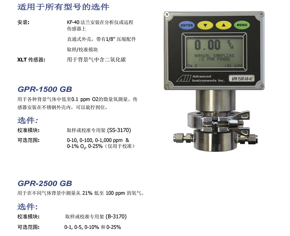 GPR-1500 GB & GPR-2500 GB手套箱和制氮氧监测仪